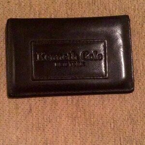 Kenneth Cole New York - black leather - milled grain leather card holder